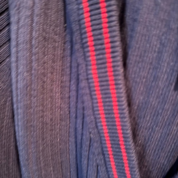 NWT Talbots Navy V-Neck Cardigan w Red Trim and Faux Pearl Accents SZ L - Picture 5 of 13